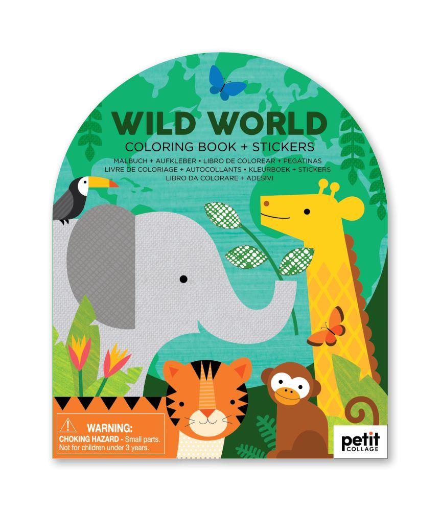 Petit Collage Wild Animals Colouring Book