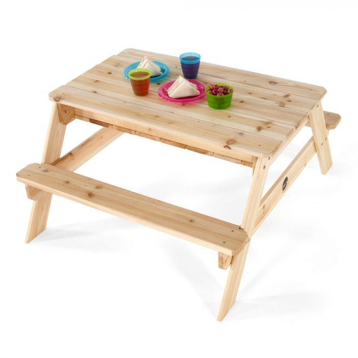Children's wooden sand and picnic table