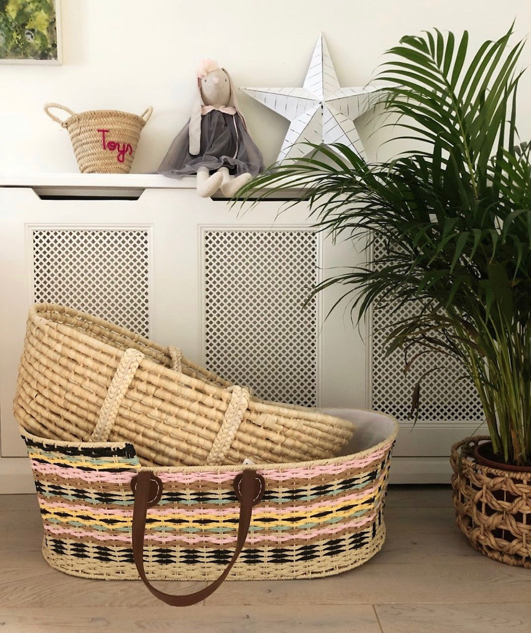 Childhome Woven Wicker Moses Basket Coloured