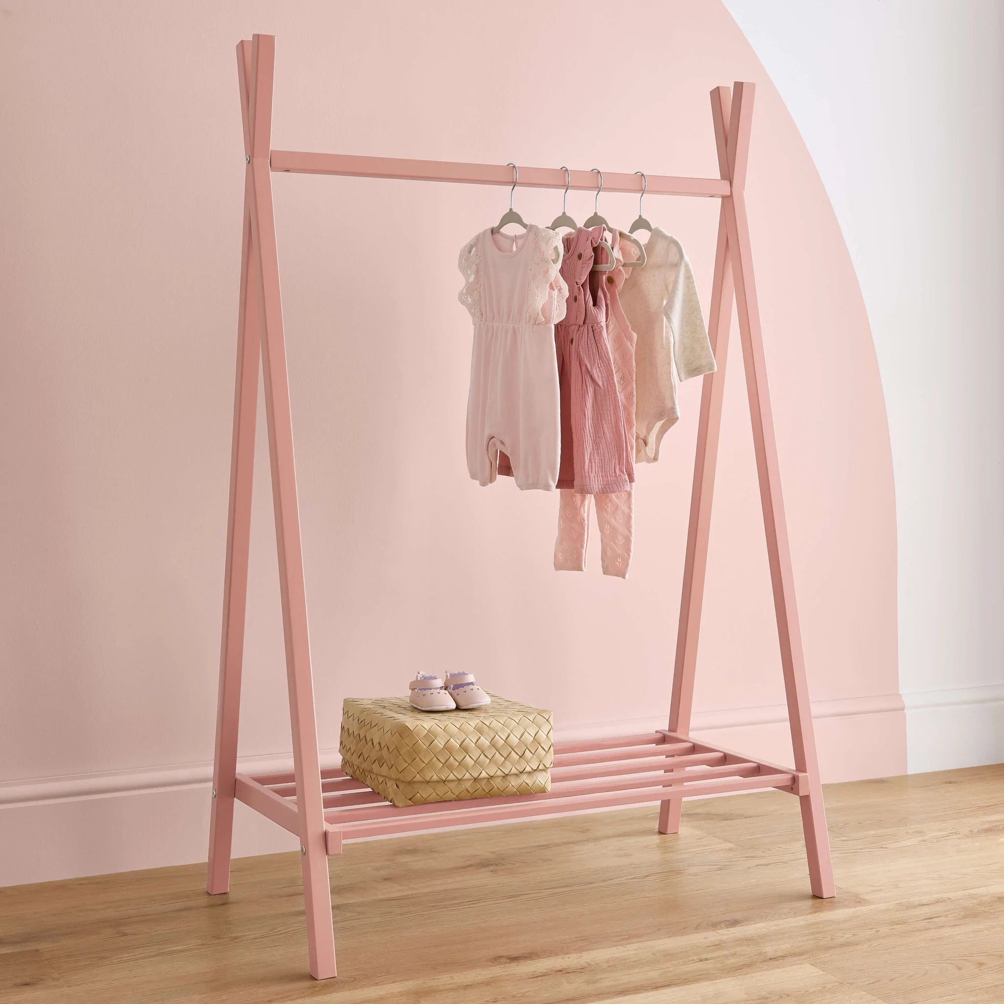 Nola Clothes Rail Blush Pink