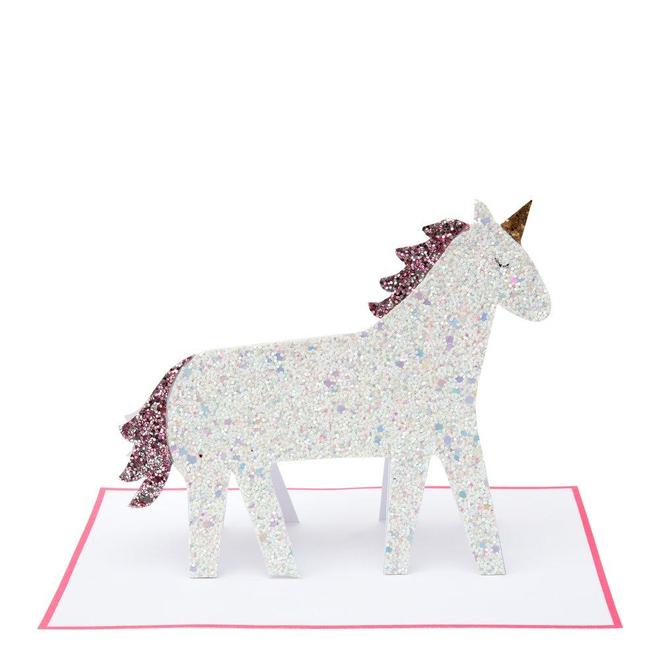Meri Meri Unicorn Glitter Stand-Up Card