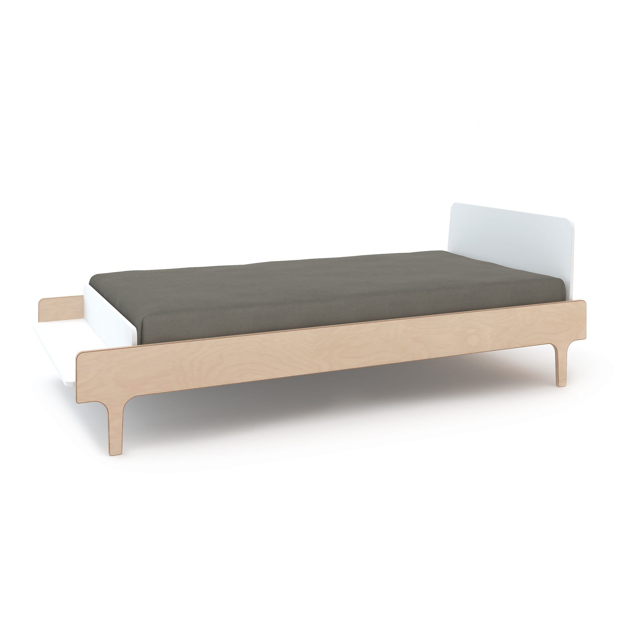 Oeuf River Single Bed in White & Birch