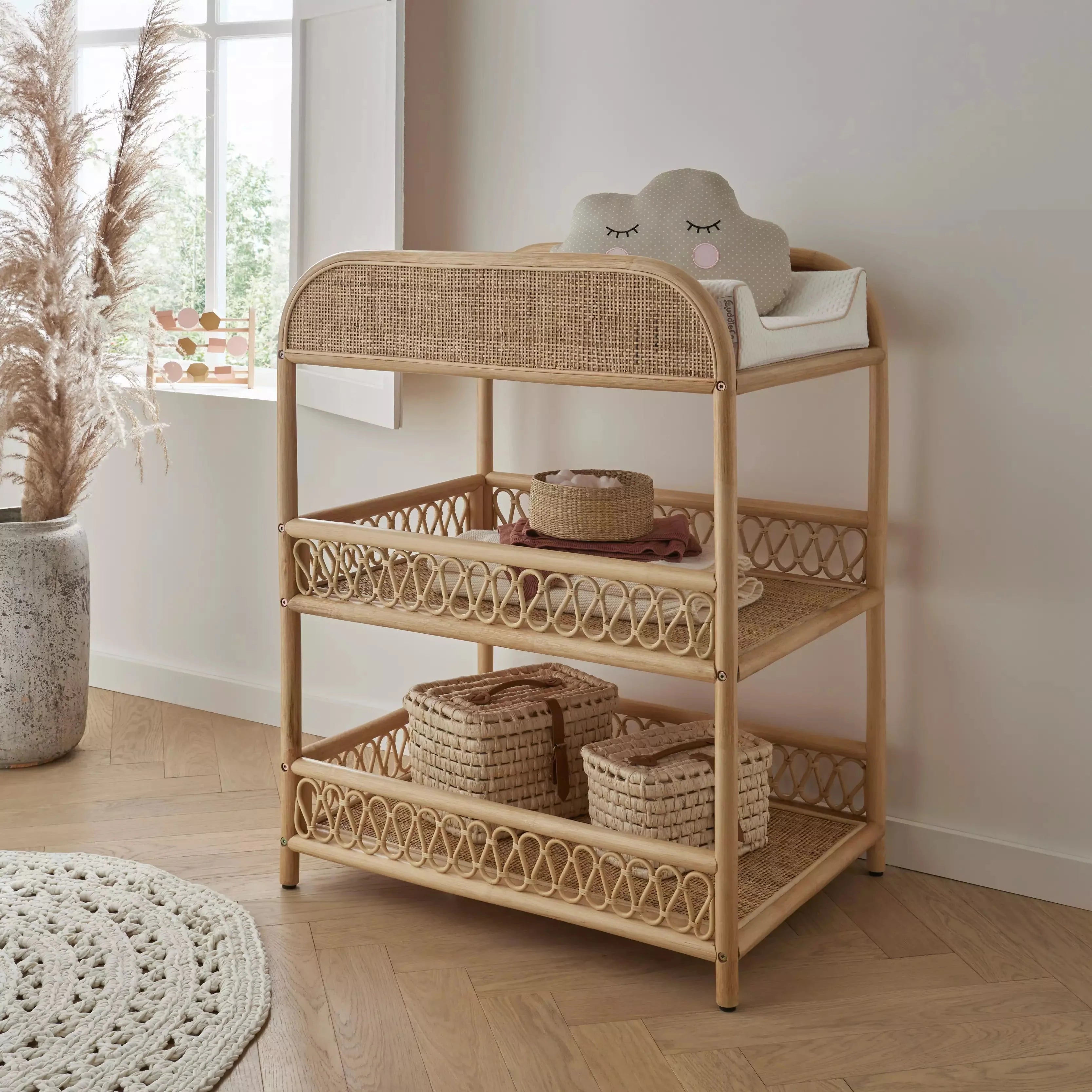 Aria Rattan Changing Table Natural