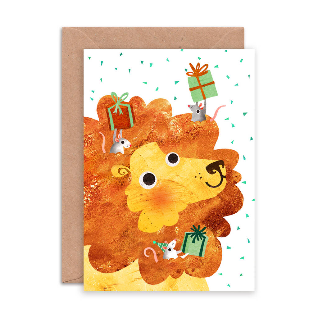 Emily Nash Lion and Mice Birthday Card